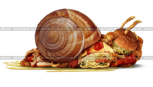 Sluggish diet and weight loss concept as a group of fast food as hamburgers hotdog french fries and fried chicken as a health symbol for a sedentary unhealthy lifestyle and an icon for being out of shape.. Стоковое фото, агентство Ingram Publishing / Фотобанк Лори