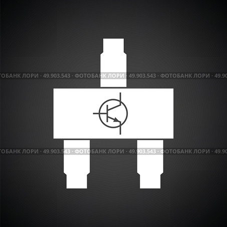 Smd transistor icon. Black background with white. Vector illustration. Стоковая иллюстрация, агентство Ingram Publishing / Фотобанк Лори