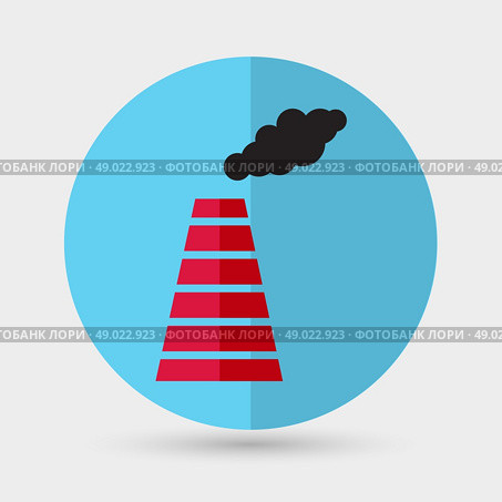Smoke emission from factory pipes icon. Стоковая иллюстрация, агентство Ingram Publishing / Фотобанк Лори
