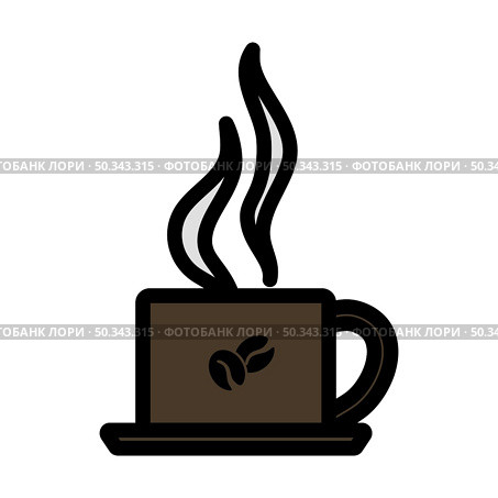 Smoking Cofee Cup Icon. Editable Bold Outline With Color Fill Design. Vector Illustration. Стоковая иллюстрация, агентство Ingram Publishing / Фотобанк Лори