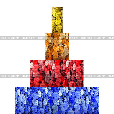 Social Stratification and different hierarchy categories of socio economic groups  based on ethnicity education wealth or economics and gender as upper class middle class and lower classes in society 3D illustration style. Стоковое фото, агентство Ingram Publishing / Фотобанк Лори