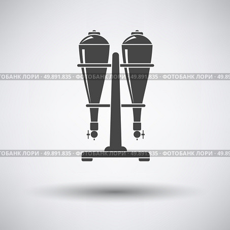 Soda siphon equipment icon. Soda siphon equipment icon on gray background with round shadow. Vector illustration. Стоковая иллюстрация, агентство Ingram Publishing / Фотобанк Лори