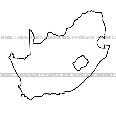 South Africa Outline Map. Стоковая иллюстрация, иллюстратор Alan Cotton / Smarterpix / Фотобанк Лори