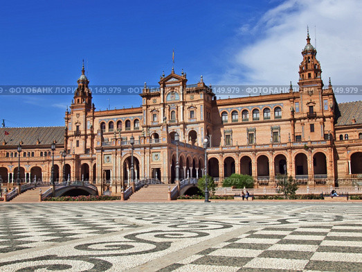 Spanish Square (Plaza de Espana), Seville, Andalusia, Spain. Стоковое фото, агентство Ingram Publishing / Фотобанк Лори