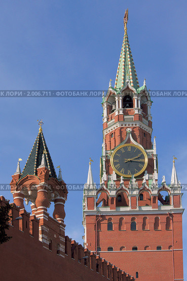 Спасская башня Московского Кремля (2010 год). Стоковое фото, фотограф Валерия Попова / Фотобанк Лори