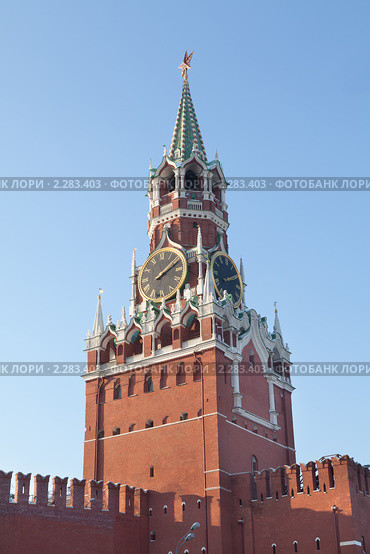 Спасская башня с часами (2011 год). Стоковое фото, фотограф Михаил Иванов / Фотобанк Лори