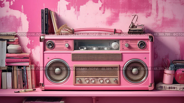 speakers pink boombox ai generated. Стоковое AI-изображение, AI-художник Vectorwin / Фотобанк Лори