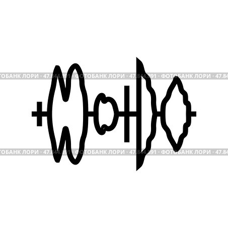 speech waveform nlp line icon vector illustration. Стоковая иллюстрация, иллюстратор Vectorwin / Фотобанк Лори