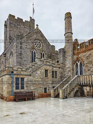 St. Michael's Mount castle and Church of St Michael and All Angels. Cornwall. England. Great Britain (2009 год). Стоковое фото, фотограф Сергей Пристяжнюк (Serg Zastavkin) / Фотобанк Лори
