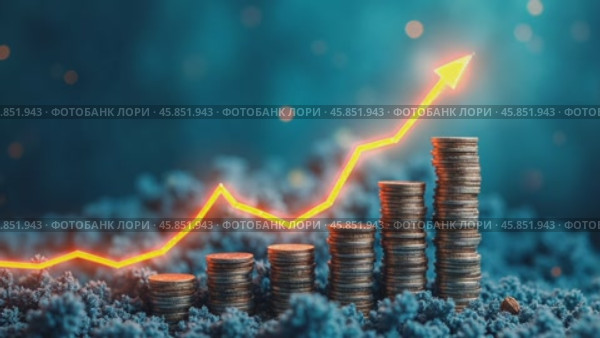 Stacking Coins to Represent Financial Growth and Investment Strategies in a Blue Abstract Environment. Стоковое AI-видео, аниматор Sergey Grishin / Фотобанк Лори