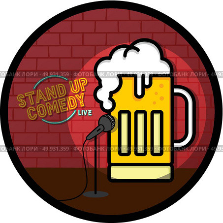 stand up comedy beer theme. stand up comedy beer theme vector art illustration. Стоковая иллюстрация, агентство Ingram Publishing / Фотобанк Лори