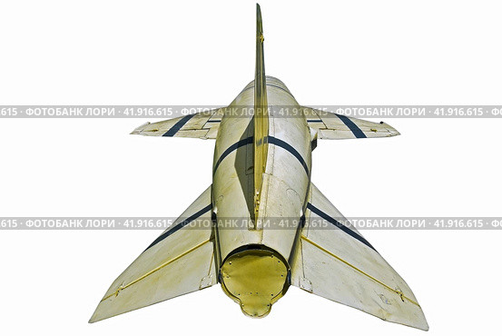 Старая противокорабельная ракета на белом фоне. An old anti-ship missile on a white background. (2011 год). Редакционное фото, фотограф Татьяна Д / Фотобанк Лори