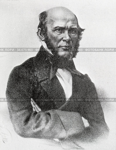 Старинная дореволюционная карточка. Пирогов Николай Иванович. Стоковое фото, фотограф Игорь Низов / Фотобанк Лори