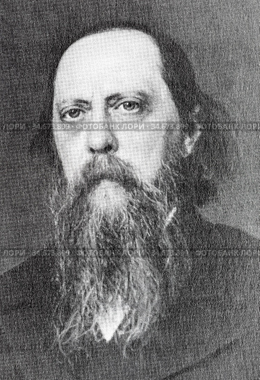 Старинная дореволюционная карточка. Салтыков-Щедрин Михаил Евграфович. Стоковое фото, фотограф Игорь Низов / Фотобанк Лори