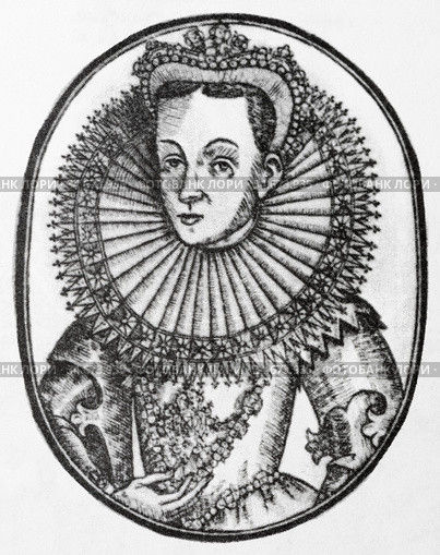Старинная гравюра 1605 года. Марина Мнишек. Стоковое фото, фотограф Игорь Низов / Фотобанк Лори