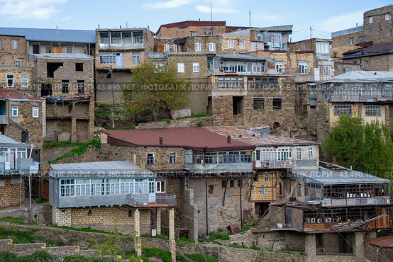 Старые дома в исторической части села Кубачи, Дагестан (2024 год). Стоковое фото, фотограф Анна Карасева / Фотобанк Лори