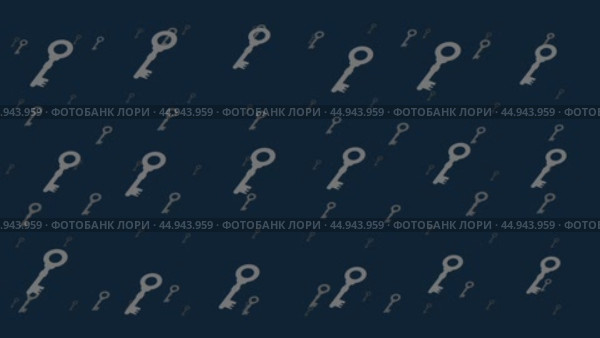 Старые ключевые символы перемещаются горизонтально слева направо. Эффект параллакса. Плавающие символы расположены случайным образом. Плавная зацикленная анимация в формате 4k на темно-синем фоне. Стоковое видео, видеограф Карпенко Алексей / Фотобанк Лори