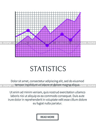 Statistics data representation in form of graphic. Statistical info promotional banner with linear chart on coordinate system vector illustration.. Statistics Data Representation in Form of Graphic. Стоковая иллюстрация, агентство Ingram Publishing / Фотобанк Лори