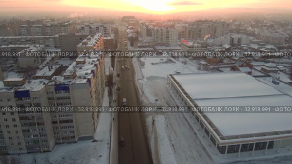 Стерлитамак. Промышленный город зимой. Смог над городом. Sterlitamak. An industrial city in the winter. Smog over the city. (2019 год). Стоковое видео, видеограф Евгений Романов / Фотобанк Лори