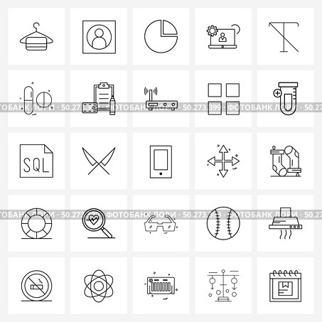Stock Vector Icon Set of 25 Line Symbols for off, formatting, chart, format, internet Vector Illustration. Стоковая иллюстрация, агентство Ingram Publishing / Фотобанк Лори