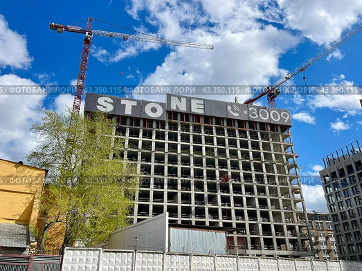STONE Савеловская – бизнес-центр класса А в высокой стадии готовности. Москва. Редакционное фото, фотограф Овчинникова Ирина / Фотобанк Лори