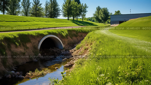 stream box culvert ai generated. Стоковое AI-изображение, AI-художник Vectorwin / Фотобанк Лори