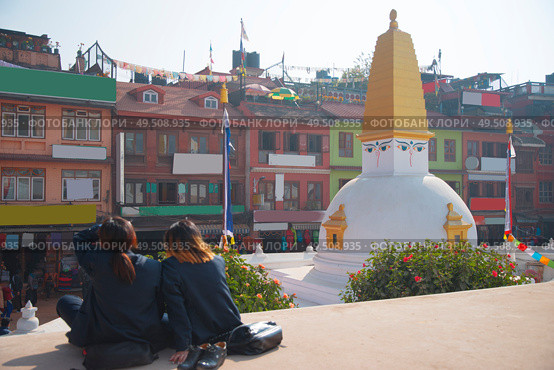 Street of the city of Kadmandu. Nepal. Himalayas. Стоковое фото, агентство Ingram Publishing / Фотобанк Лори