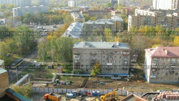 Строительная площадка в районе Богородское в Москве (таймлапс) Стоковое видео, видеограф Losevsky Pavel / Фотобанк Лори