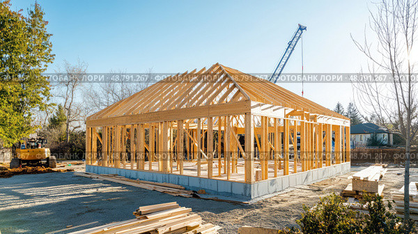 studs house build process ai generated. Стоковое AI-изображение, AI-художник Vectorwin / Фотобанк Лори