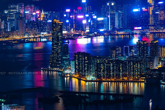 Stunning Light show in Hong Kong. Стоковое фото, агентство Ingram Publishing / Фотобанк Лори