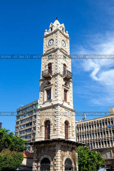 Sultan Abdul Hamid Clock Tower located in center of Tripoli, northern Lebanon. Стоковое фото, фотограф Евгений Ткачёв / Фотобанк Лори
