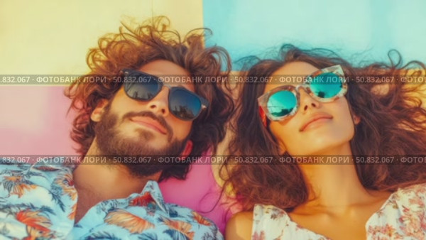 Sun-Kissed Couple Lazing in Summer's Glow. Стоковое AI-видео, аниматор Данила Большаков / Фотобанк Лори