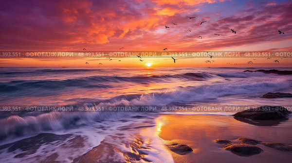 suns wave water ai generated. Стоковое AI-изображение, AI-художник Vectorwin / Фотобанк Лори