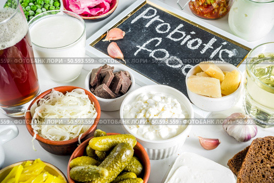 Super Healthy Probiotic Fermented Food Sources. Стоковое фото, агентство Ingram Publishing / Фотобанк Лори