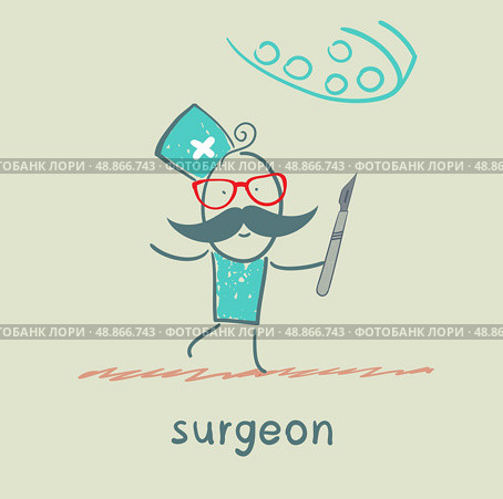 surgeon holding a scalpel. Стоковая иллюстрация, агентство Ingram Publishing / Фотобанк Лори