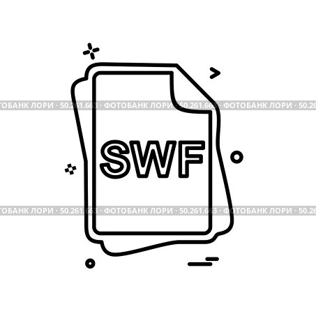 SWF file type icon design vector. Стоковая иллюстрация, агентство Ingram Publishing / Фотобанк Лори