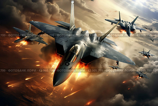 Swift Military aircraft storm. Generate Ai. Стоковое AI-изображение, AI-художник Иван Рябоконь / Фотобанк Лори