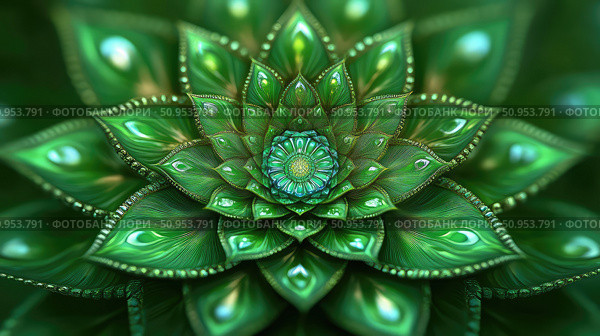 symmetry green mandala ai generated. Стоковое AI-изображение, AI-художник Vectorwin / Фотобанк Лори