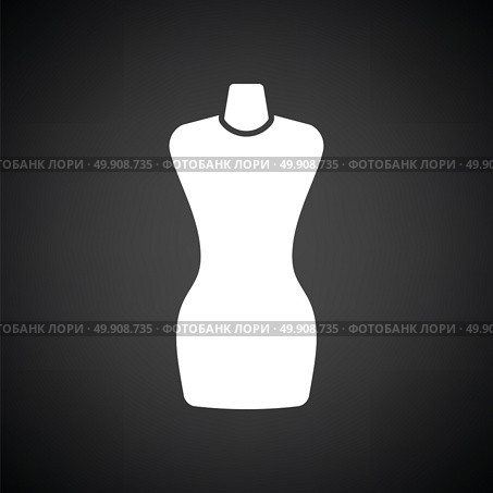 Tailor mannequin icon. Black background with white. Vector illustration. Стоковая иллюстрация, агентство Ingram Publishing / Фотобанк Лори