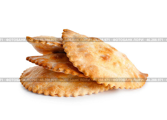 Tasty meat empanadas on white background. Стоковое фото, фотограф Pixel_shot / Фотобанк Лори