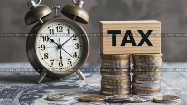 Tax season. Taxation. Word Tax on wooden blocks, calculator, coins stack, clock. Paperwork, financial research, report. Calculation tax. Personal banking. Finance. Planning budget. Calculating expense. Стоковое AI-видео, аниматор Марина Демидюк / Фотобанк Лори