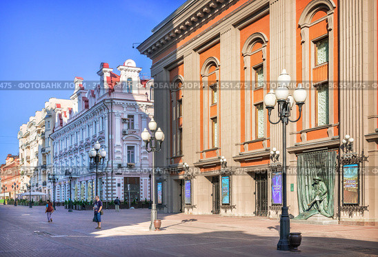 Театр Вахтангова на Арбате в Москве (2021 год). Редакционное фото, фотограф Baturina Yuliya / Фотобанк Лори