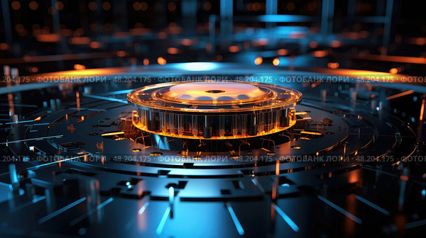 technology atomic quantum ai generated. Стоковое AI-изображение, AI-художник Vectorwin / Фотобанк Лори