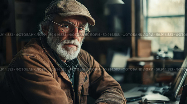 technology farmer in office ai generated. Стоковое AI-изображение, AI-художник Vectorwin / Фотобанк Лори