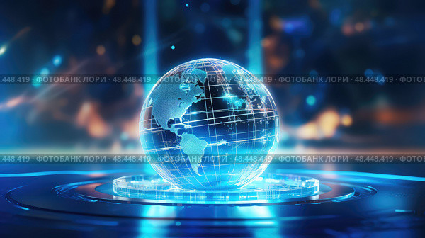 technology futuristic blue background ai generated. Стоковое AI-изображение, AI-художник Vectorwin / Фотобанк Лори