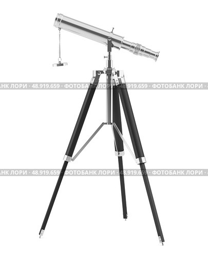 telescope on tripod isolated on white background. Стоковое фото, агентство Ingram Publishing / Фотобанк Лори