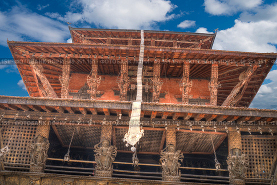 Temples of Durbar Square in Bhaktapur, Kathmandu valey, Nepal..  Durbar Square in Bhaktapur. Стоковое фото, агентство Ingram Publishing / Фотобанк Лори