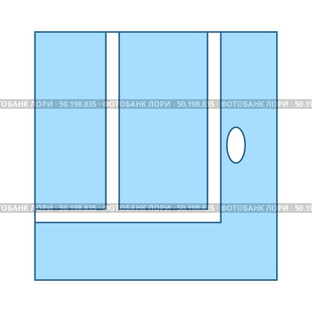 Tennis Replay Ball Out Icon. Thin Line With Blue Fill Design. Vector Illustration. Стоковая иллюстрация, агентство Ingram Publishing / Фотобанк Лори