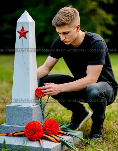 Thank you Grandpa for the Victory! May 9 is Victory Day! Стоковое AI-изображение, AI-художник Сергей Елизарьев / Фотобанк Лори