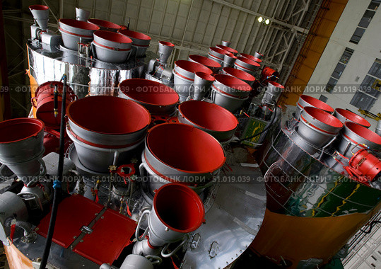 The boosters of the Soyuz TMA-14 spacecraft. Стоковое фото, фотограф Stocktrek Images, Inc. / ТАСС / Фотобанк Лори